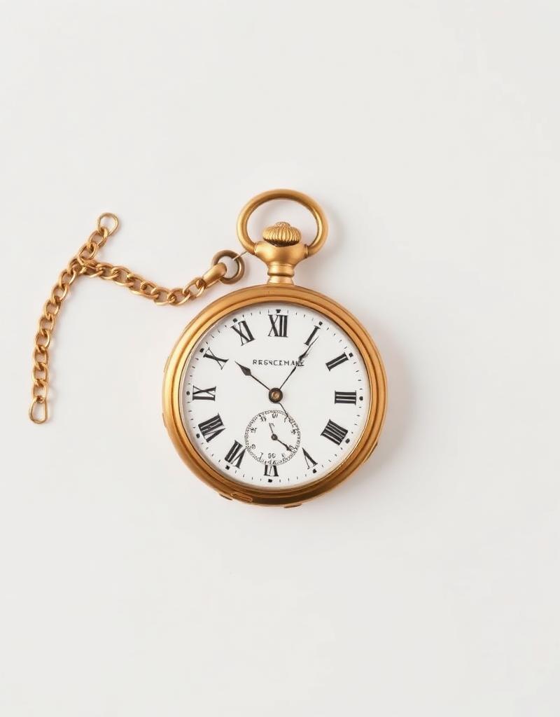 Pocket watch on white background